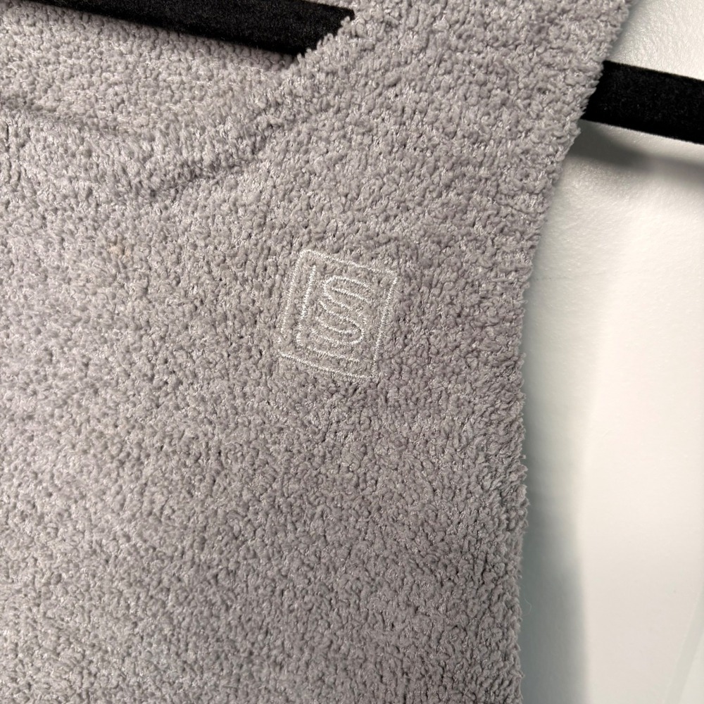 Laundry Cozy Terry Tank Top Small Grey Boucle Knit Lounge Plush Embroidered Logo - Picture 3 of 6